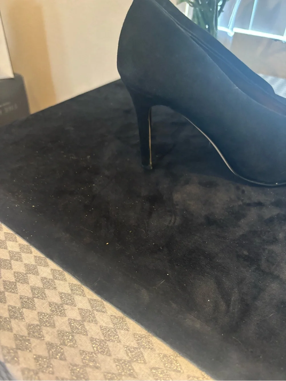 Vince Camuto Black Suede Pointed Pumps